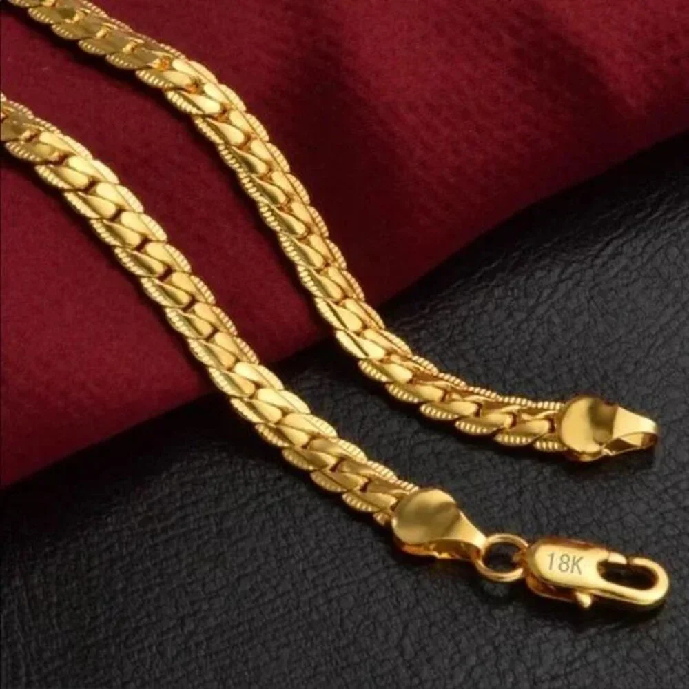 20” NEW 18K GOLD SNAKE NECKLACE, NICE NECKLACE, CUTE NECKLACE - Picture 2 of 3